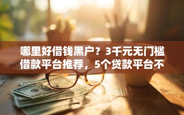 哪里好借钱黑户？3千元无门槛借款平台推荐，5个贷款平台不看征信盘点