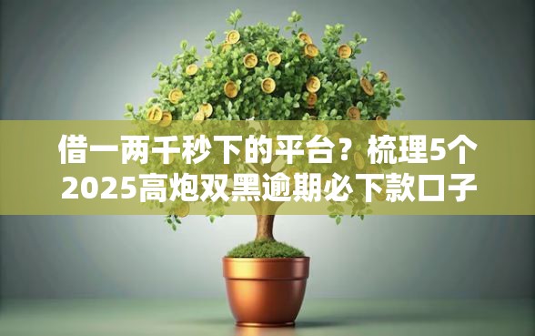借一两千秒下的平台？梳理5个2025高炮双黑逾期必下款口子