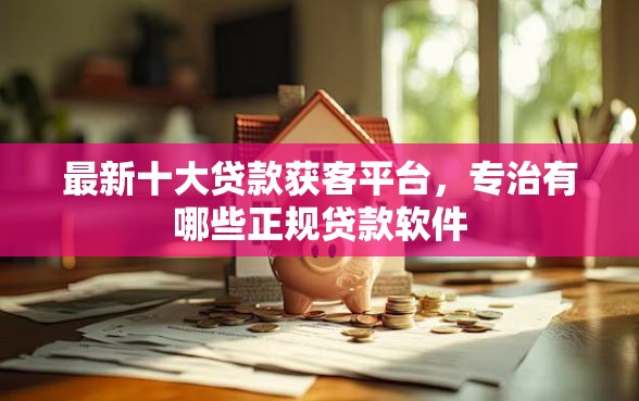 最新十大贷款获客平台，专治有哪些正规贷款软件