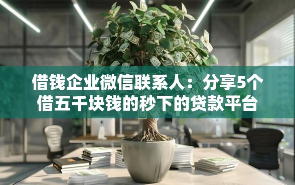 借钱企业微信联系人：分享5个借五千块钱的秒下的贷款平台