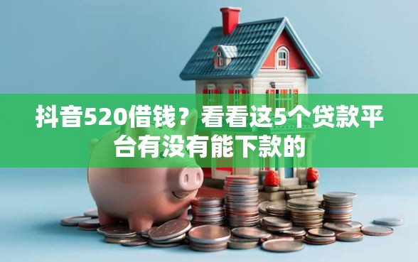 抖音520借钱？看看这5个贷款平台有没有能下款的