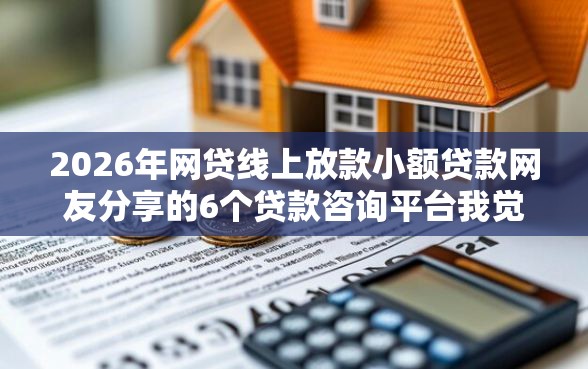 2026年网贷线上放款小额贷款网友分享的6个贷款咨询平台我觉得不错！