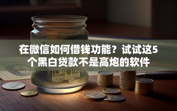 在微信如何借钱功能？试试这5个黑白贷款不是高炮的软件