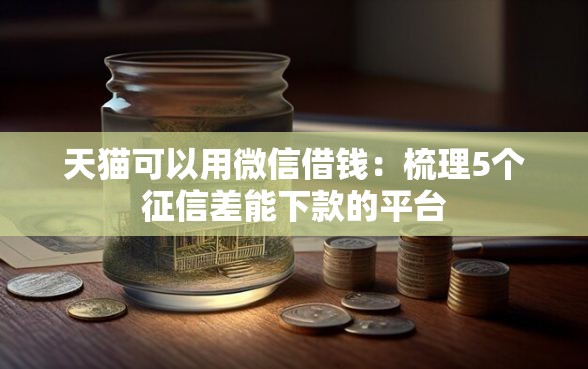 天猫可以用微信借钱：梳理5个征信差能下款的平台