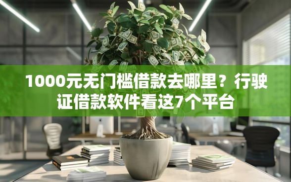1000元无门槛借款去哪里？行驶证借款软件看这7个平台