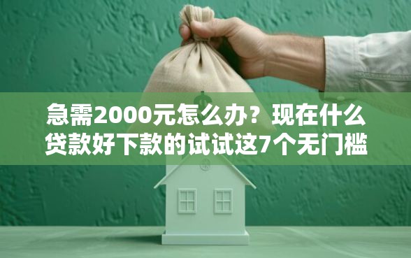 急需2000元怎么办？现在什么贷款好下款的试试这7个无门槛平台