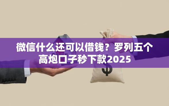 微信什么还可以借钱？罗列五个高炮口子秒下款2025