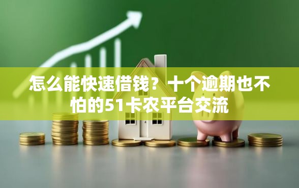 怎么能快速借钱？十个逾期也不怕的51卡农平台交流