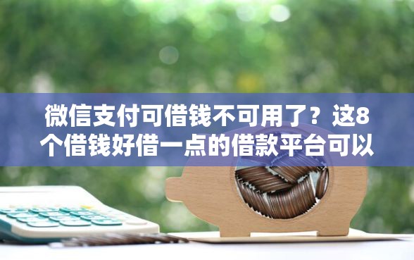 微信支付可借钱不可用了？这8个借钱好借一点的借款平台可以试试