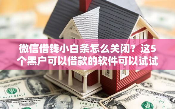 微信借钱小白条怎么关闭？这5个黑户可以借款的软件可以试试