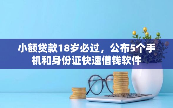 小额贷款18岁必过，公布5个手机和身份证快速借钱软件
