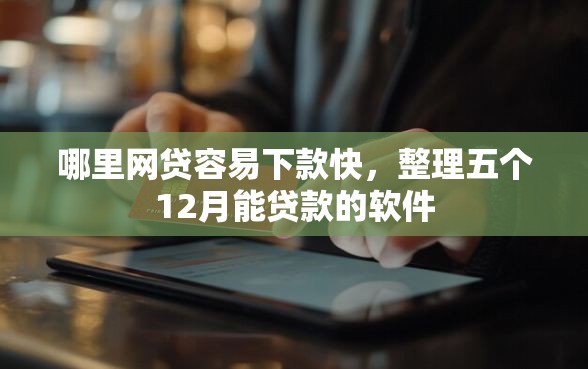 哪里网贷容易下款快，整理五个12月能贷款的软件