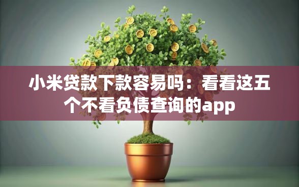 小米贷款下款容易吗：看看这五个不看负债查询的app