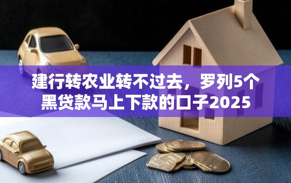 建行转农业转不过去，罗列5个黑贷款马上下款的口子2025
