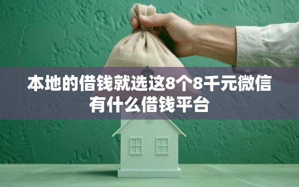 本地的借钱就选这8个8千元微信有什么借钱平台