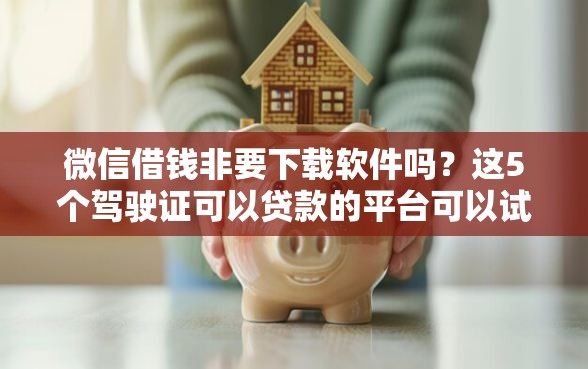 微信借钱非要下载软件吗？这5个驾驶证可以贷款的平台可以试试