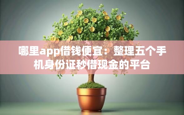 哪里app借钱便宜：整理五个手机身份证秒借现金的平台