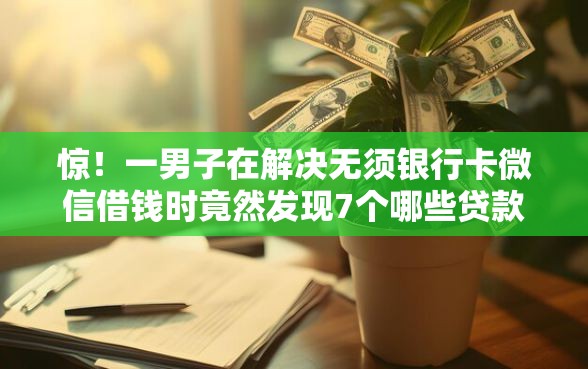 惊！一男子在解决无须银行卡微信借钱时竟然发现7个哪些贷款平台可靠，事后分享了出来