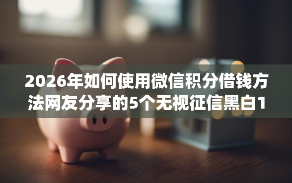 2026年如何使用微信积分借钱方法网友分享的5个无视征信黑白100%秒下app我觉得不错！
