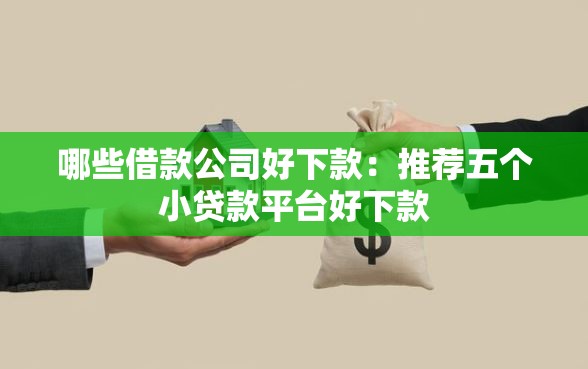 哪些借款公司好下款：推荐五个小贷款平台好下款