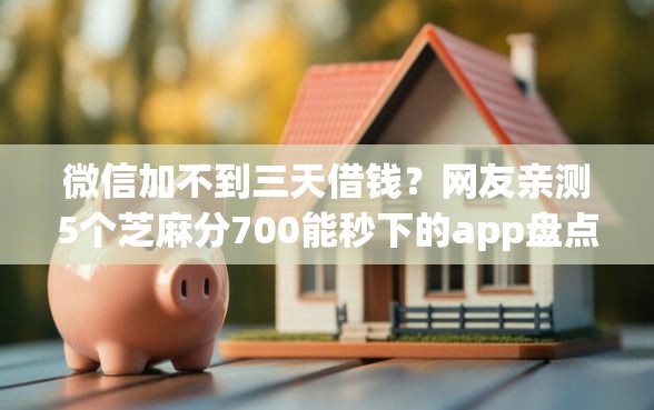 微信加不到三天借钱？网友亲测5个芝麻分700能秒下的app盘点
