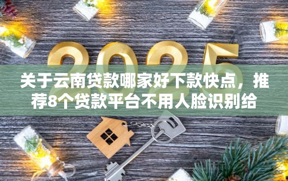关于云南贷款哪家好下款快点，推荐8个贷款平台不用人脸识别给你