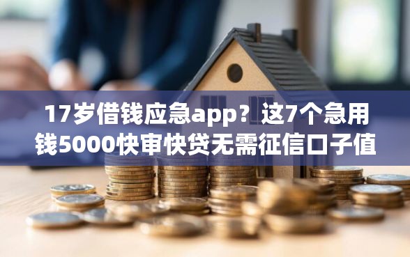 17岁借钱应急app？这7个急用钱5000快审快贷无需征信口子值得一试