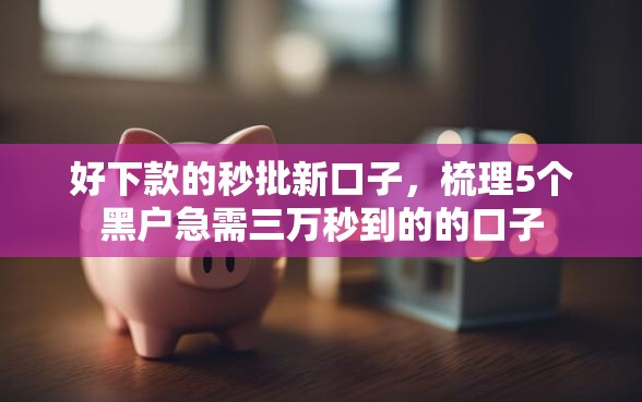 好下款的秒批新口子，梳理5个黑户急需三万秒到的的口子