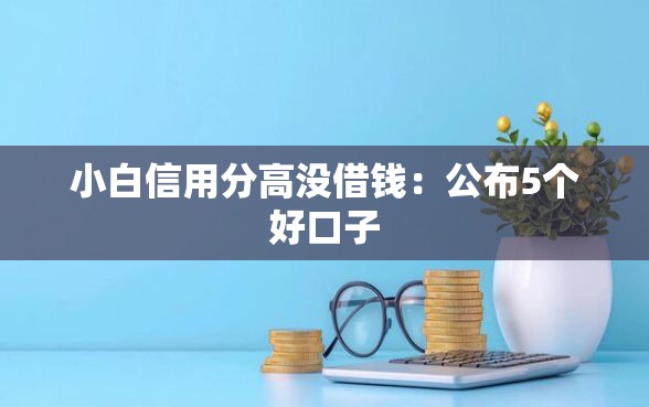 小白信用分高没借钱：公布5个好口子