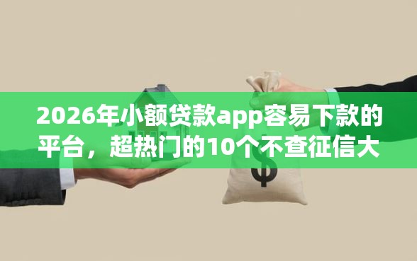 2026年小额贷款app容易下款的平台，超热门的10个不查征信大数据的秒下款平台推荐