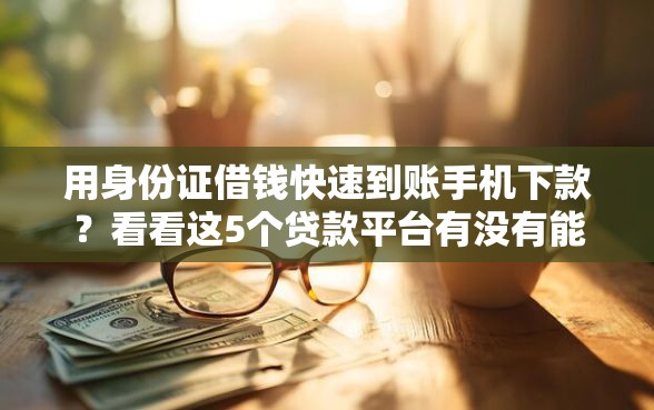 用身份证借钱快速到账手机下款？看看这5个贷款平台有没有能下款的