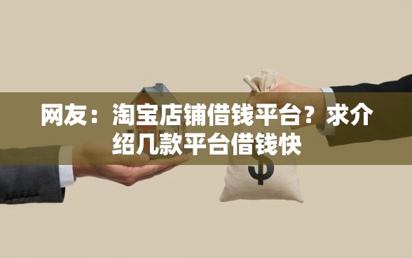 网友：淘宝店铺借钱平台？求介绍几款平台借钱快