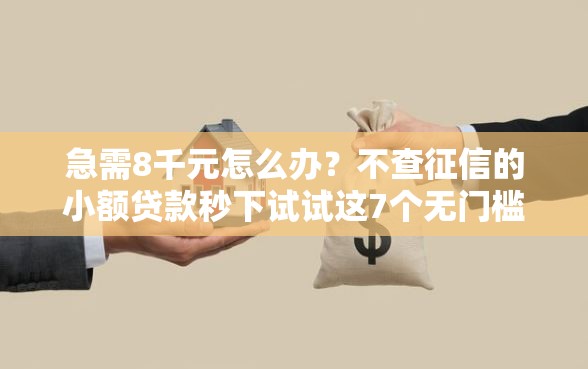 急需8千元怎么办？不查征信的小额贷款秒下试试这7个无门槛平台