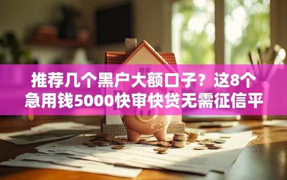 推荐几个黑户大额口子？这8个急用钱5000快审快贷无需征信平台值得一试