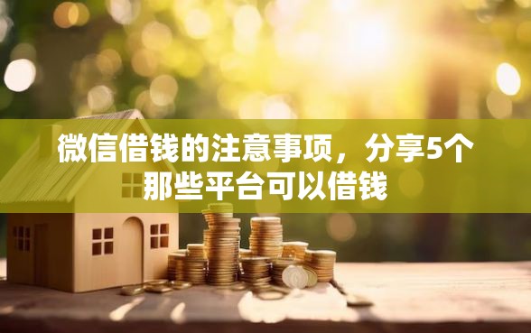 微信借钱的注意事项，分享5个那些平台可以借钱