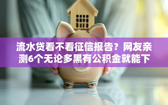 流水贷看不看征信报告？网友亲测6个无论多黑有公积金就能下款盘点