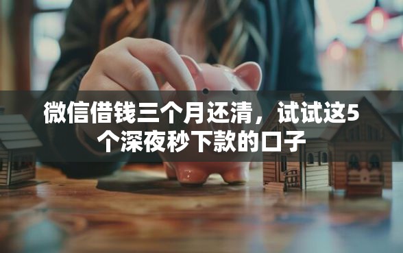 微信借钱三个月还清，试试这5个深夜秒下款的口子