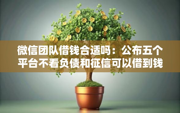 微信团队借钱合适吗：公布五个平台不看负债和征信可以借到钱