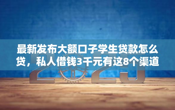 最新发布大额口子学生贷款怎么贷，私人借钱3千元有这8个渠道
