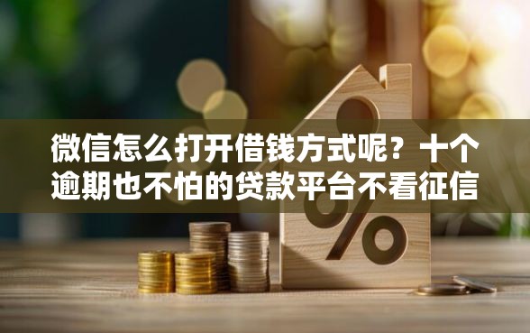 微信怎么打开借钱方式呢？十个逾期也不怕的贷款平台不看征信