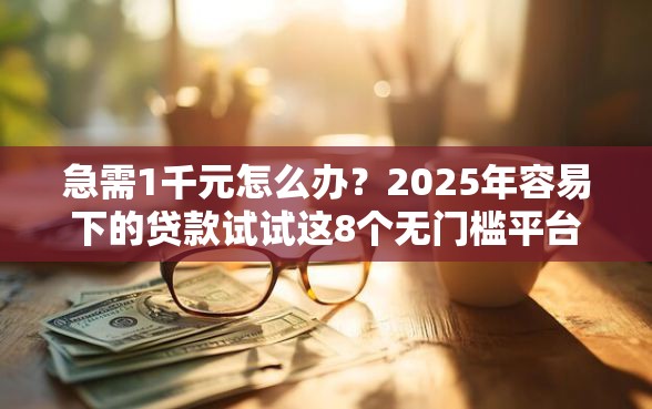 急需1千元怎么办？2025年容易下的贷款试试这8个无门槛平台