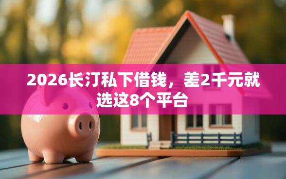 2026长汀私下借钱，差2千元就选这8个平台