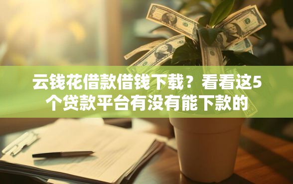 云钱花借款借钱下载？看看这5个贷款平台有没有能下款的