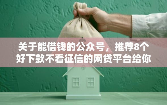 关于能借钱的公众号，推荐8个好下款不看征信的网贷平台给你
