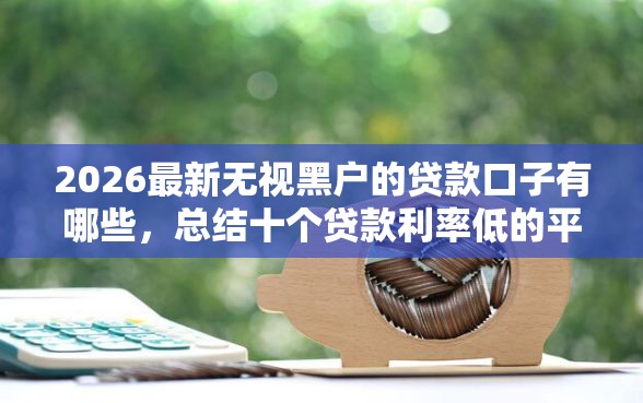 2026最新无视黑户的贷款口子有哪些，总结十个贷款利率低的平台！