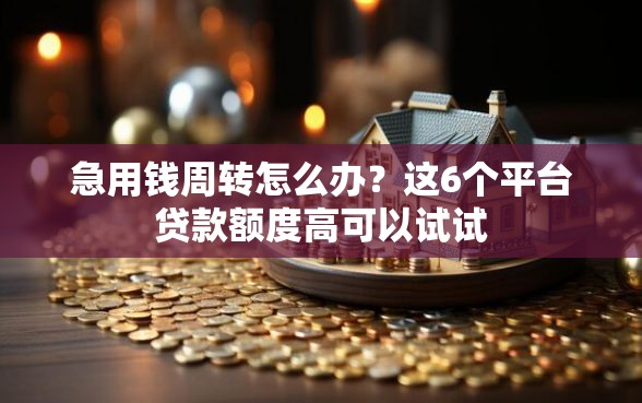 急用钱周转怎么办？这6个平台贷款额度高可以试试