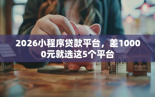 2026小程序贷款平台，差10000元就选这5个平台