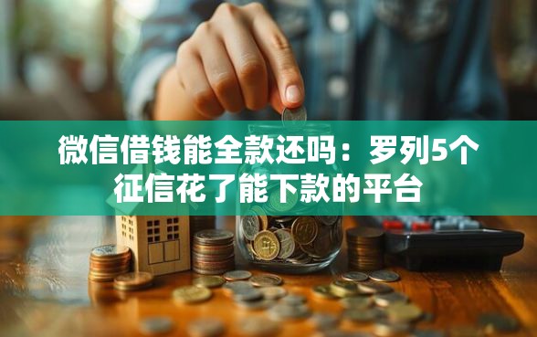 微信借钱能全款还吗：罗列5个征信花了能下款的平台