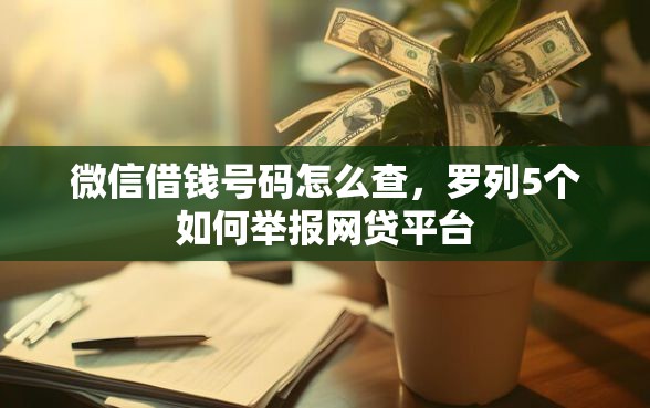 微信借钱号码怎么查，罗列5个如何举报网贷平台