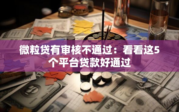 微粒贷有审核不通过：看看这5个平台贷款好通过